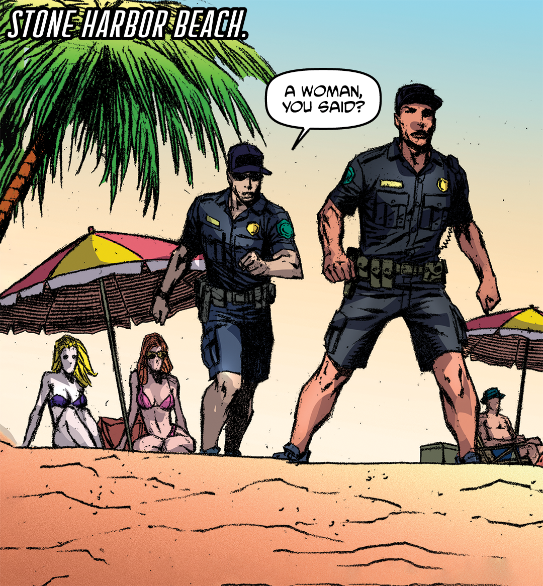 Danger on the Beach panel 1